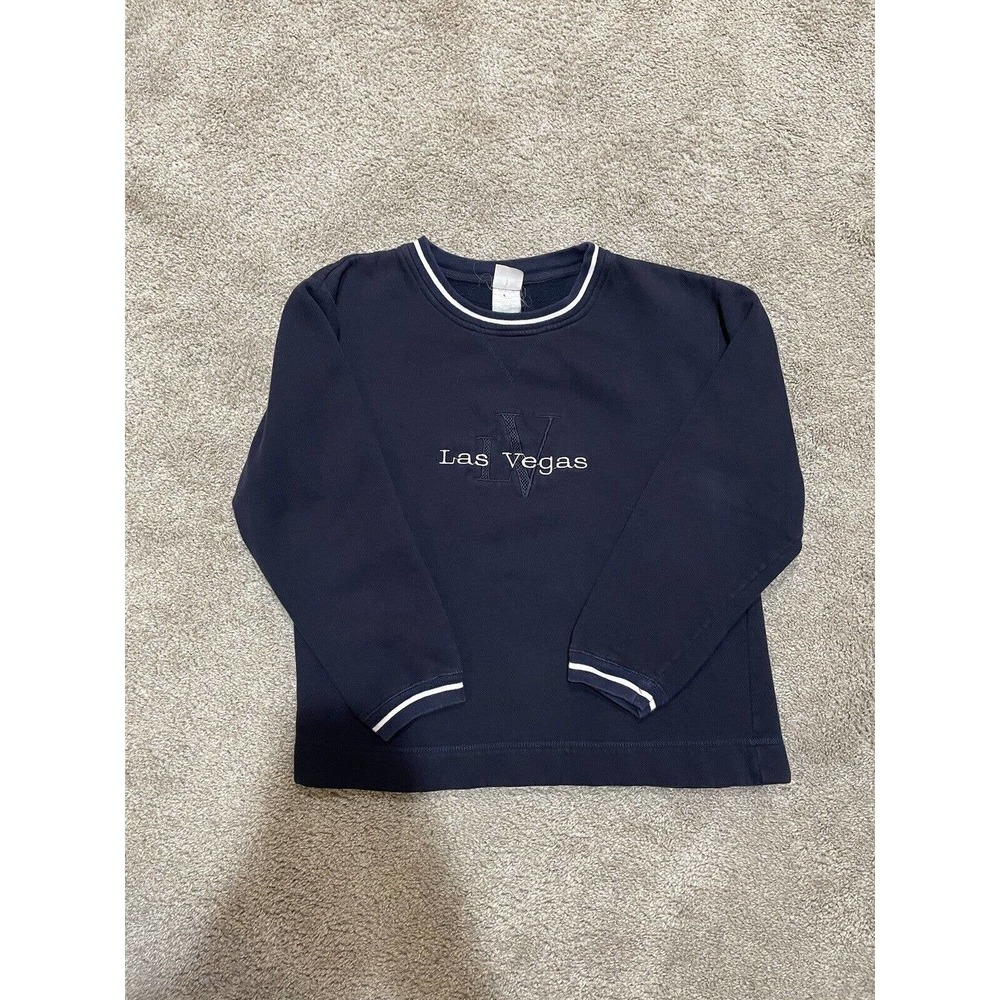 Vintage Las Vegas Casino Blue/White Embroidered Pullover Sweatshirt Hanes Sz M